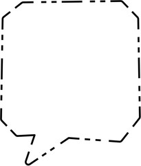 dashed outline speech bubbles geometric shapes, suitable for comics, messaging, and design projects.