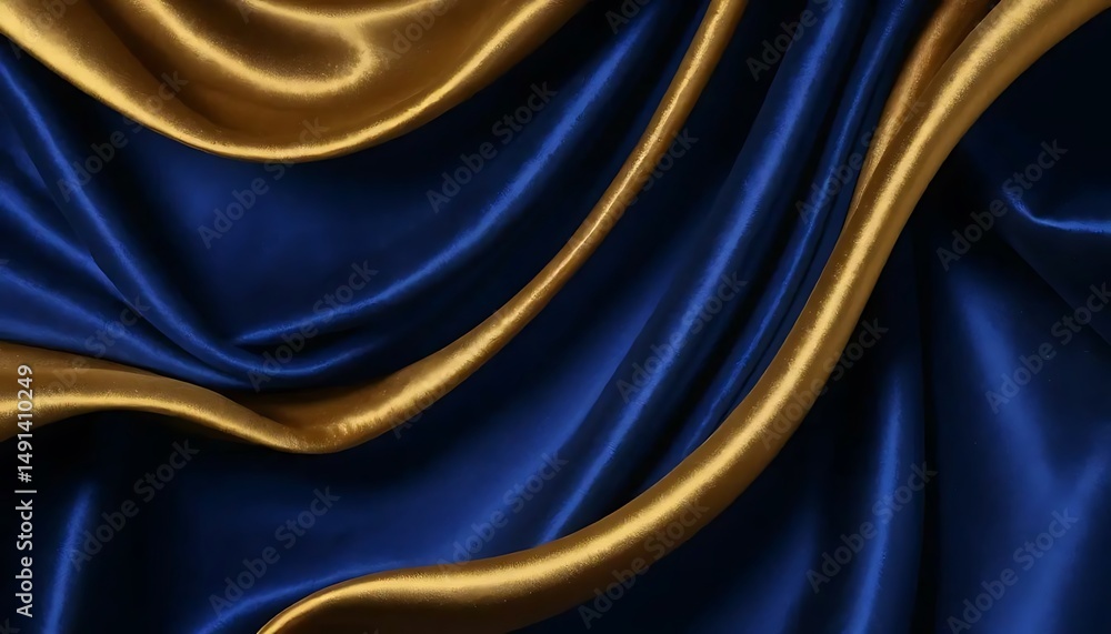 Poster abstract stylized blue waves cresting against a dark teal backdrop creating a fluid, dynamic scene.