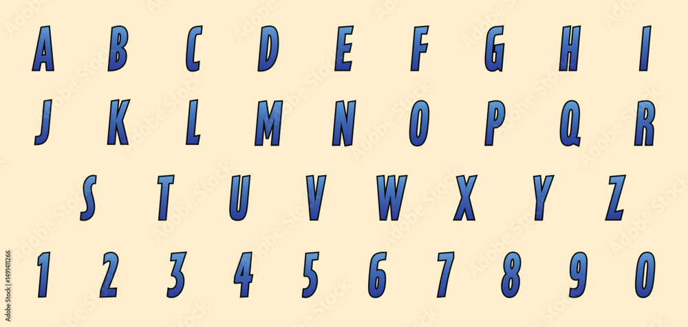 Poster typeface font style alphabet text effect design