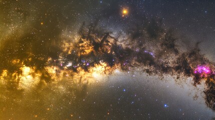 Naklejka premium Cosmic Nebula Starfield Galaxy Space Background