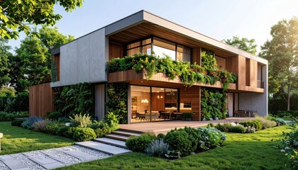 Modern Eco Home Green Living in Stylish Architecture.