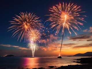 Firework Festival Above Santa Maria