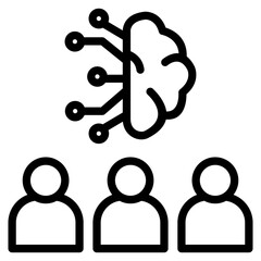 Artificial intelligence teamwork technology icon
