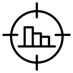 Business target and performance graph icon