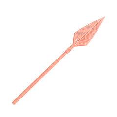 Modern Arrow with Smooth Elegant Contours in Coral Isolated on Transparent Background
