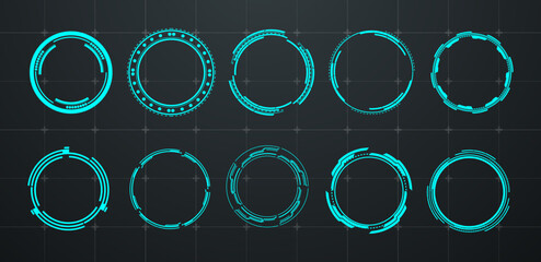 Circle technology sci-fi and round futuristic vector editable