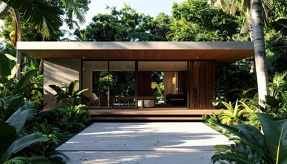Modern Tropical House Design Minimalist Architecture in Lush Greenery