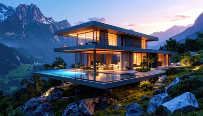 Modern Mountaintop Mansion Luxury Home Design with Stunning Views
