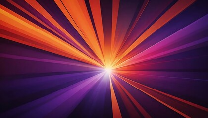 Obraz premium Abstract radial light bursts outward with vibrant hues of orange, pink, and deep violet tones.