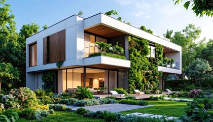 Modern Eco-Friendly Luxury Home Design with Lush Greenery