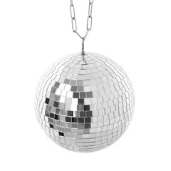 One shiny disco ball isolated on white