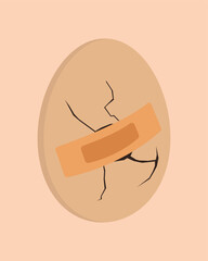 Illustration healing crack egg unique design