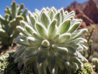 Fototapeta premium Cactus Close-Up: A Peek into Nature’s Resilience