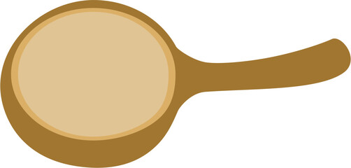 Simple Wooden Cooking Pan Illustration
