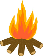 Bright Campfire Illustration: Cozy and Warm Fire Icon