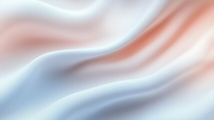 Smooth flowing fabric with soft waves blending pale blue and muted peach tones creating a calm and serene atmosphere