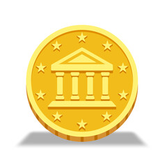gold coin with house symbol