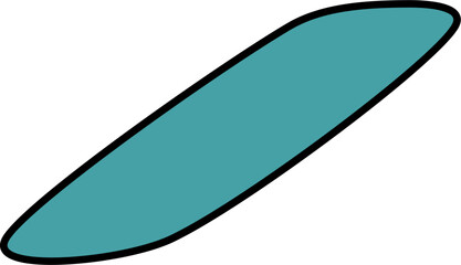 Abstract Teal Shape, Diagonal Organic Form, Graphic Element