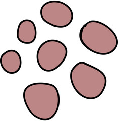 Abstract Pink and Brown Pebbles Scattered Pattern