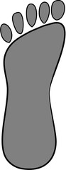 Simple Gray Footprint Illustration, Barefoot Print Graphic