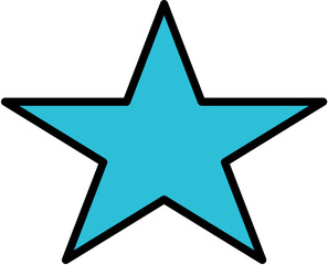Teal Five-Pointed Star Icon, Simple Graphic Element