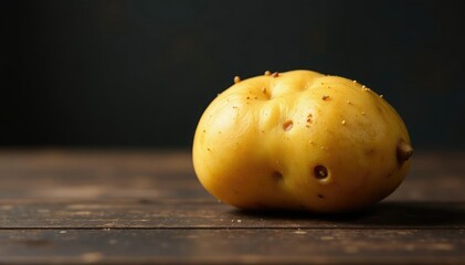 A single potato sits alone, seemingly forgotten or overlooked , overlooked, simple