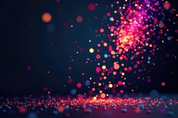 Festive confetti bursts upwards in a vibrant explosion of color against a dark background , vibrant, abstract background