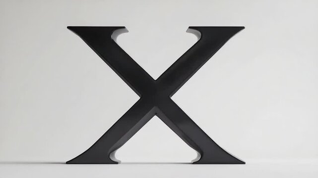 Letter X shown on a white background