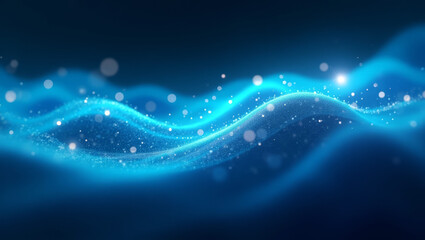 Glowing Blue Waves Abstract Background Image