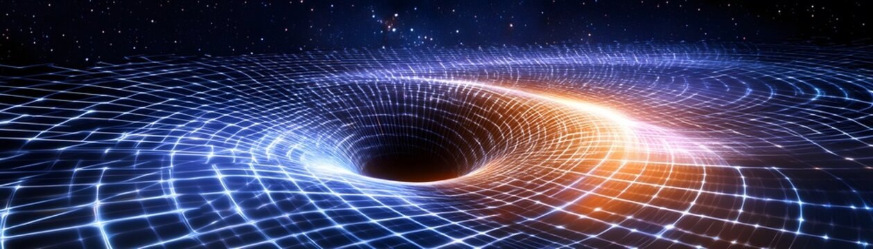 Abstract representation of spacetime distortion.