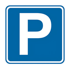 This is a blue square parking sign with a white letter "P" in the center.