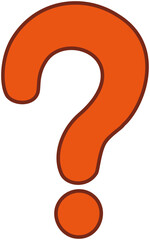 シンプルなオレンジ色のはてなマークイラスト
