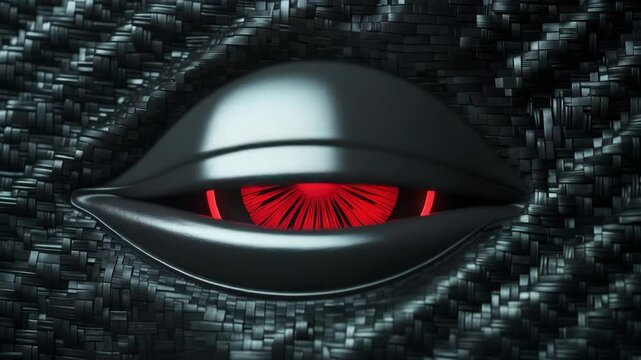 Red Hal eye glows in futuristic animation