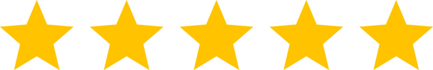 Product rating PNG, Five star customer product rating flat icon for apps and websites, minimalistic,