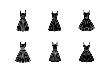 sundress sketch icon silhouette vector illustration