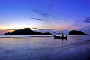 peaceful ocean with beautiful sky background