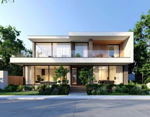 Fototapeta premium Modern Home Design Luxury TwoStory House.