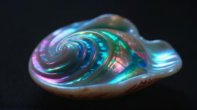 Paua shell set on a surface.