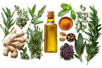 Aromatic herbs spices essential oil culinary ingredients
