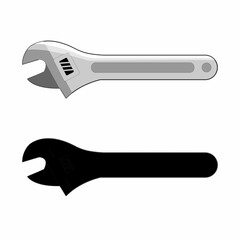 illustration of an adjustable wrench or adjustable wrench