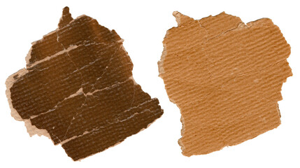 cardboard in torn pieces without background with texture in png background