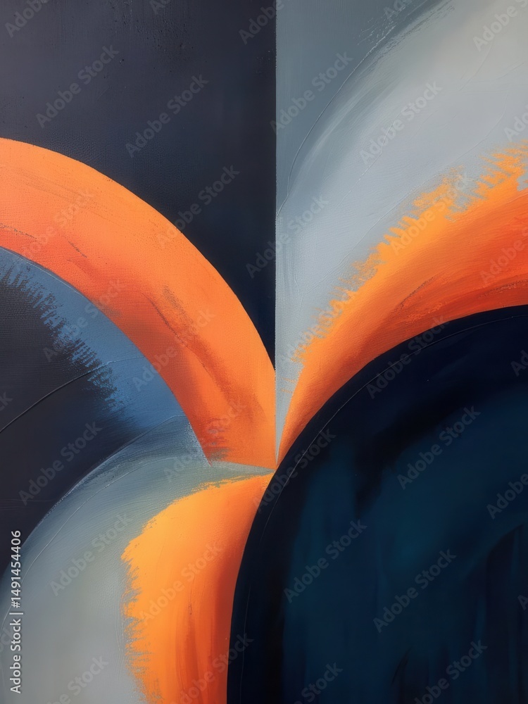 Poster energetic juxtaposition of color arcs creating dynamic visual harmony