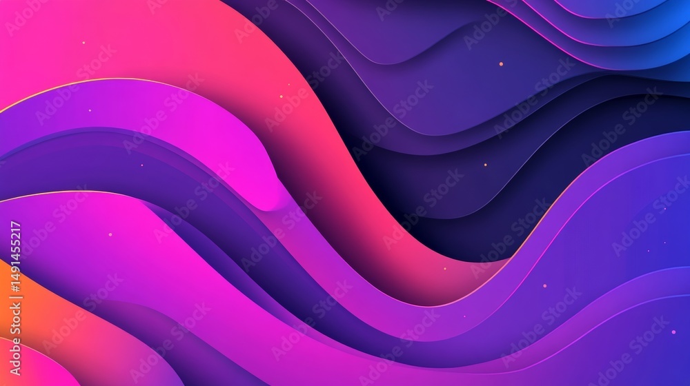 Poster abstract multicolored layered waves background for modern design concept