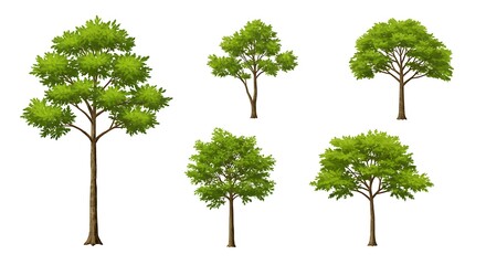 Various green trees illustration