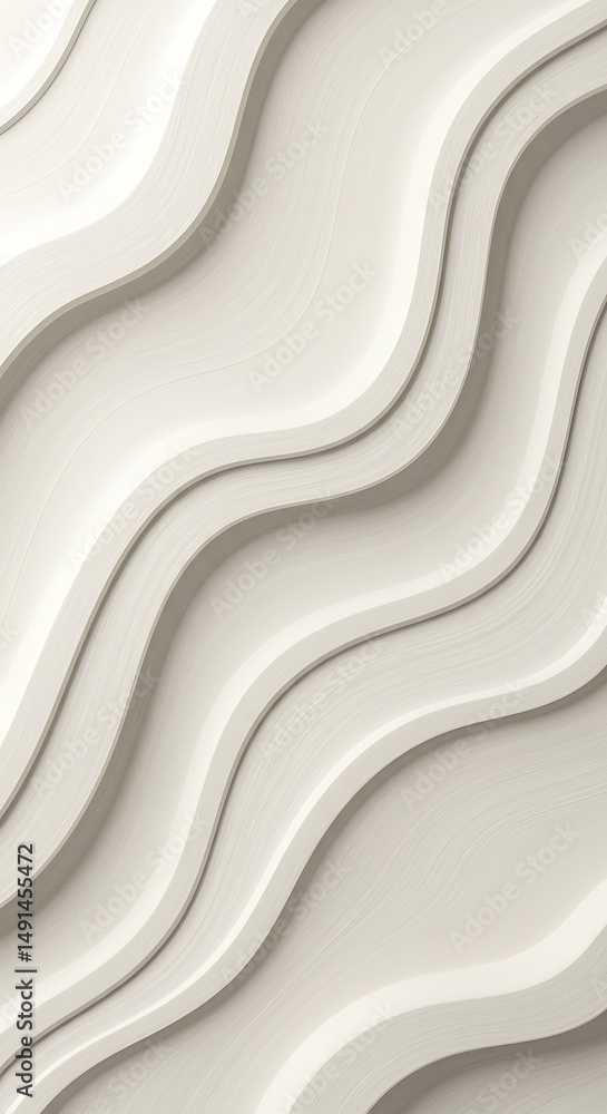 Poster white flowing abstract waves pattern 3d render seamless modern background