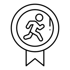 Run Badge line icon