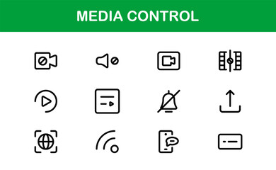 Playback and Media Control Icons. Stylish, Scalable Symbols for Audio, Video, Streaming, and Digital Entertainment User Interfaces