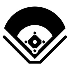 softball field glyph icon vector