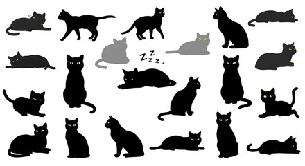 Midnight Meowser's: A Silhouetted Serenade AI Generated