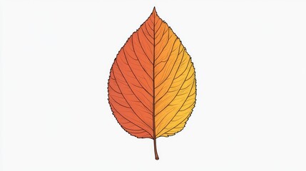 Fototapeta premium Autumnal leaf design with vibrant color gradients.